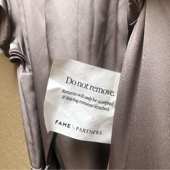 Fame & Partners 100% Silk Kira Grey Dress in Sz. 4 - Picture 8 of 10